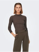 Brown women's ribbed sweater JDY Magda - Ladies