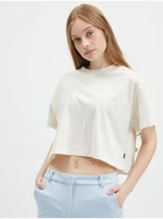 Cream crop t-shirt Noisy May Alena - Women's