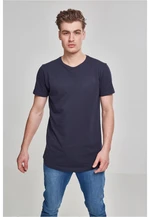 Shaped long T-shirt in a navy design