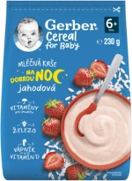 GERBER Cereal mliečna kaša jahodová Na dobrú noc 230 g