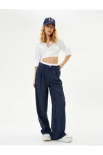 Koton Double Waist Detailed Palazzo Trousers With Pockets Viscose Fabric Blended