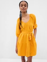 Yellow women's dress with ruffle GAP