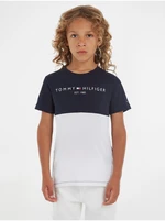 Tommy Hilfiger Essential T-shirt and shorts for boys in white and navy blue