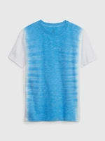 White-blue boys' T-shirt with pocket GAP