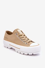 Fabric Sneakers on the Big Star platform LL274154 Beige