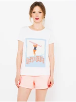 White T-shirt with print CAMAIEU - Women