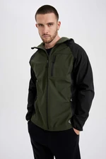 Defacto Fit Slim Fit Hooded Faux Shearling Jacket Coat