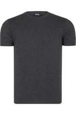 T8569 DEWBERRY BIKE COLLAR MENS T-SHIRT-FLAT ANTHRACITE