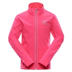 Kids softshell jacket with membrane ALPINE PRO MULTO neon knockout pink