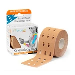 BronVit Sport Kinesio Tape děrovaný 5 cm x 5 m tejpovací páska béžová