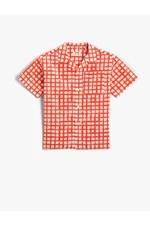 Koton Checked Short Sleeve Shirt with Pocket Cotton Cotton