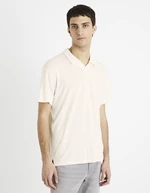 Men's Cream Polo T-Shirt Celio Deolive