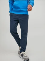 Dark blue men's trousers with linen Jack & Jones Stace - Men