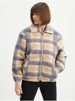 ONeill Grey-Orange Fleece Checkered Zipper Hoodie O'Neill Check - Women