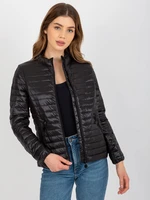 Black transient quilted jacket without hood