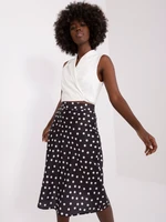 Black and white polka dot midi skirt A-line