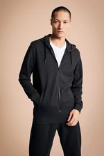 DEFACTO Regular Fit Hooded Zippered Cardigan