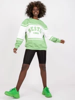 Green-and-white hoodie with long sleeves