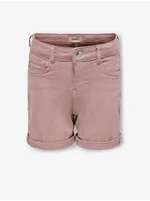 Pink Girly Denim Shorts ONLY Phine - Girls