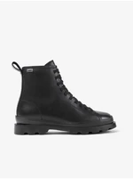 Black Women's Leather Ankle Boots Camper Brutus - Women