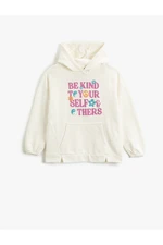 Koton Oversize Hooded Sweatshirt Printed Long Sleeve