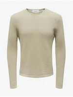 Beige men's basic sweater ONLY & SONS Panter - Men