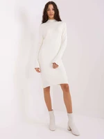 Ecru knitted dress with bell sleeves