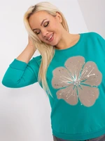 Turquoise women's oversized blouse