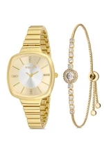 Polo Air Elegant Strap Women's Wristwatch Zircon Stone Bracelet Combination Gold Color