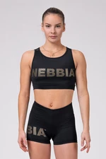 Dámské tričko Nebbia Intense Gold Mesh Mini Top 830 black S