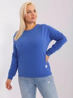 Navy blue plus size blouse with long sleeves