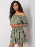 OH BELLA Khaki Spanish dress with frills