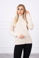 Beige sweater with high neckline