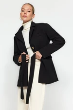 Trendyol Black Belted Woolen Cachet Coat