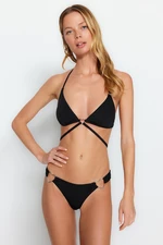 Trendyol Black Triangle Accessory Bikini Top