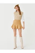 Koton Flared Mini Skirt With Suede Look