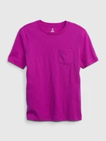 Dark pink children's T-shirt with pocket GAP