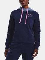 Under Armour Mikina Rival Fleece CB Hoodie-NVY - Dámské