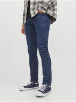 Modré pánské straight fit džíny Jack & Jones Glenn - Pánské