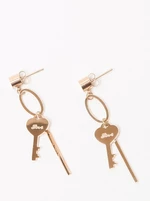 Earrings hanging gold key