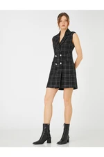 Koton Jacket Dress Buttoned Pocket Detailed Sleeveless Wool Blend