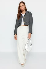 Trendyol Black Regular Crop Buttoned Woven Jacket