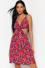 Trendyol Floral Print Mini Woven Cut Out/Window Beach Dress