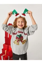 Koton New Year Themed Sweatshirt with Ruffles