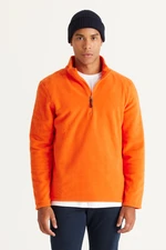 AC&Co / Altınyıldız Classics Men's Orange Anti-pilling Non-Pilling Standard Fit Stand-up Collar Cold-Proof Fleece Sweatshirt