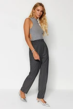 Trendyol Anthracite Elastic Waist Skinny Leg Woven Trousers