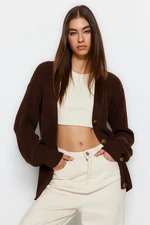 Trendyol Brown Knit Detailed Knitwear Cardigan