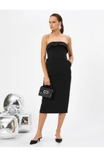 Koton New Year's Dress Strapless Midi Pocket Slim Fit