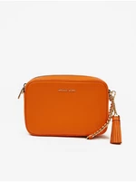 Oranžová dámska kožená crossbody kabelka Michael Kors Jet Set Crossbody