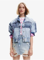 Blue Denim Jacket Desigual Pink Pant - Women